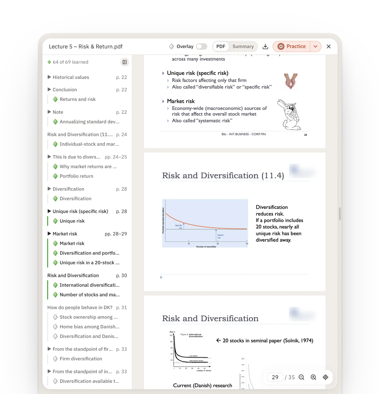 Progress tracking in alice labs